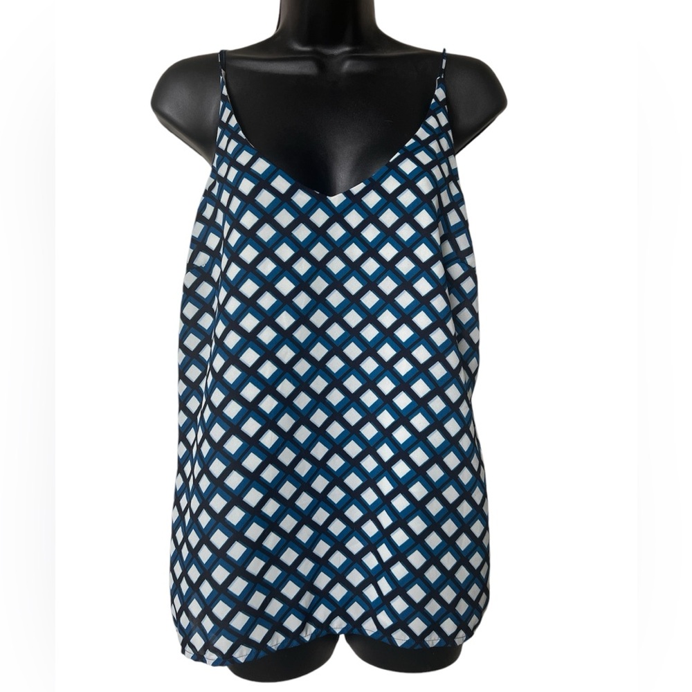Banana Republic Factory Camisole blue/white geometric sz Small